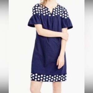J. Crew Navy Dress with White Polka Dots